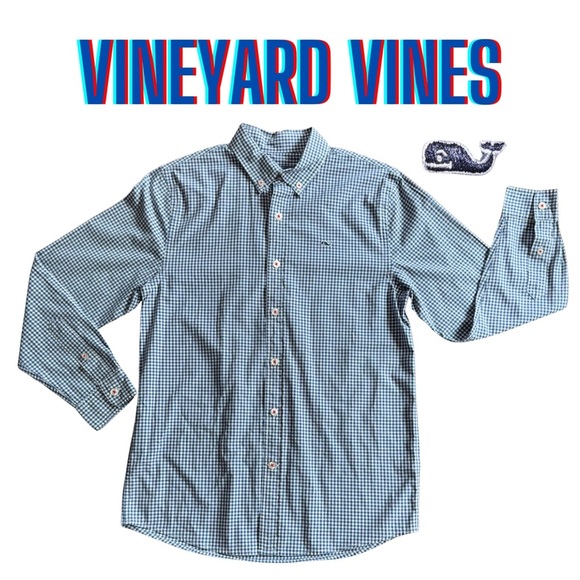 Vineyard Vines Blue Button Down Shirt Classic Style - Picture 3 of 7